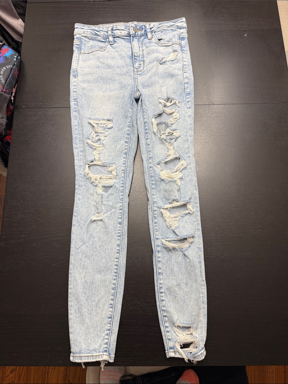 American Eagle Outfitters Light Blue Ripped Skinny Jeans